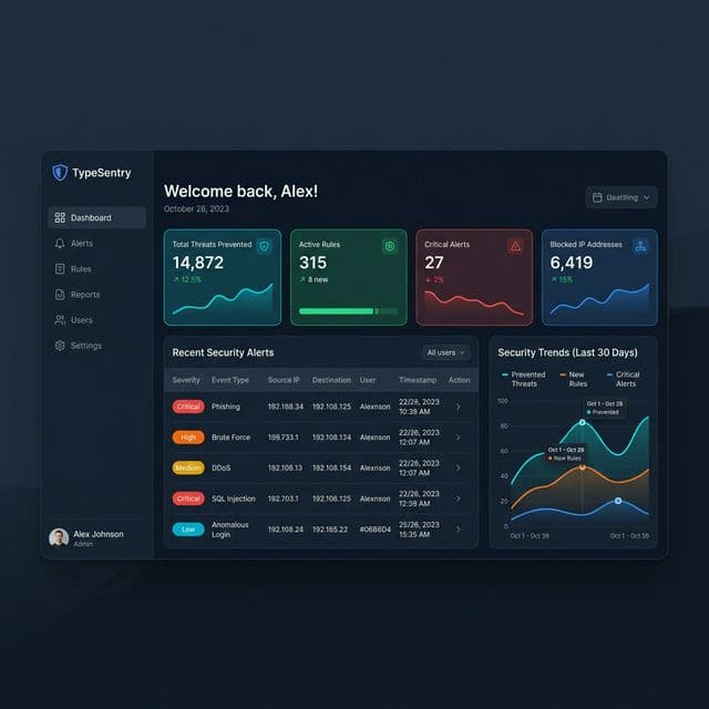 TypeSentry Admin Dashboard